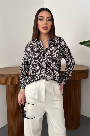 Toptan Siyah Desenli Gömlek