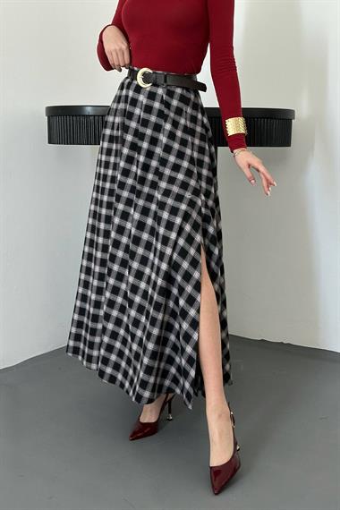 Toptan Siyah Ekoseli Etek