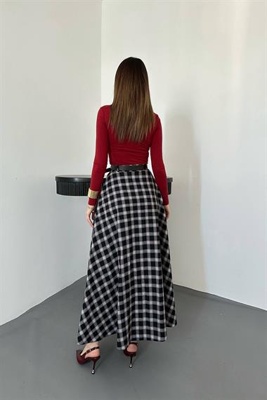 Toptan Siyah Ekoseli Etek