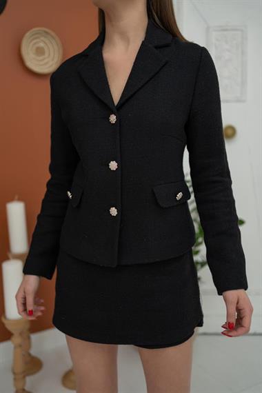 Toptan Siyah Etek Görünümlü Şort