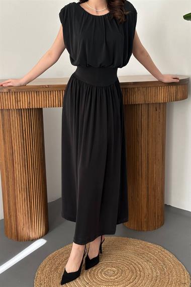 Toptan Siyah Etekli Tulum Elbise