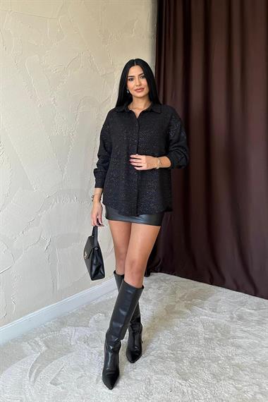 Wholesale Black Glitter Shirt