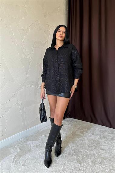 Wholesale Black Glitter Shirt