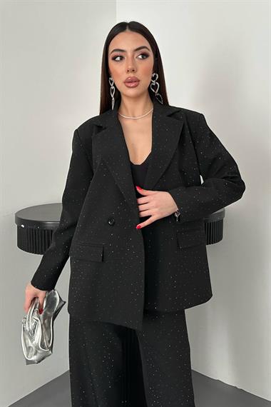 Toptan Siyah Işıltılı Takım