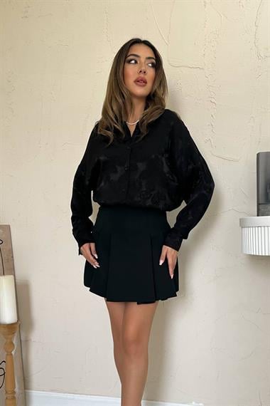 Toptan Siyah Jakarlı Gömlek