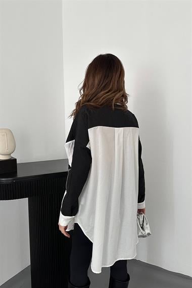 Toptan Siyah Kapitone Garnili Gömlek