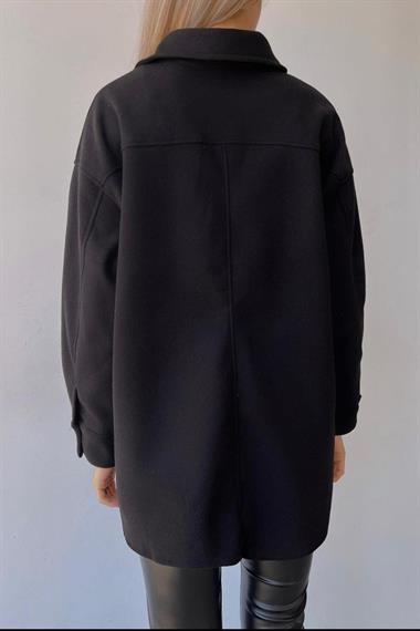 Wholesale Black Cashmere Double Pocket Shirt