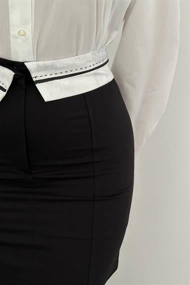 Toptan Siyah Kemeri Bilyeli Mini Etek