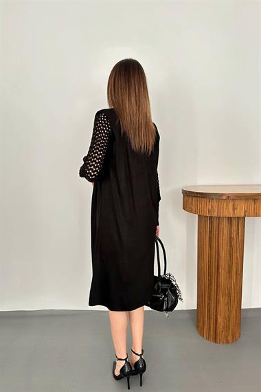 Wholesale Black Sleeve Knitted Sweater Cardigan