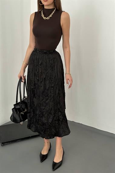 Toptan Siyah Kraşlı Etek