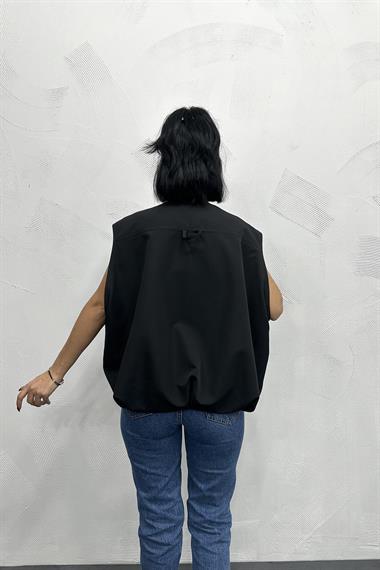 Toptan Siyah Pileli Yelek