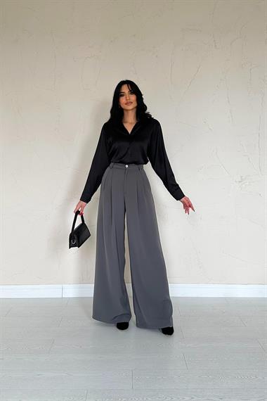 Toptan Siyah Saten Gömlek