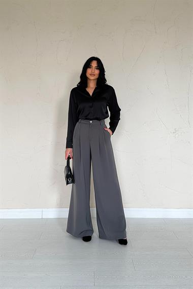 Toptan Siyah Saten Gömlek