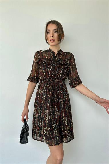 Toptan Siyah Şifon Elbise