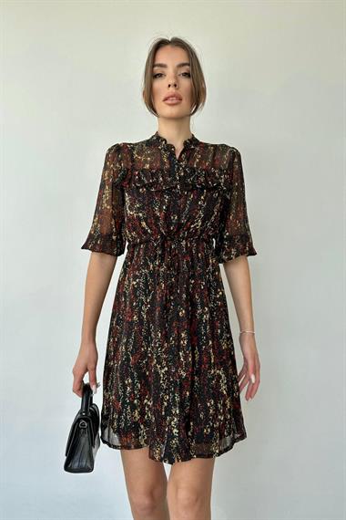 Toptan Siyah Şifon Elbise