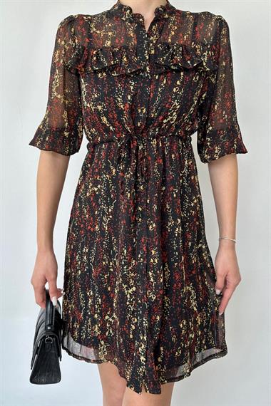 Toptan Siyah Şifon Elbise