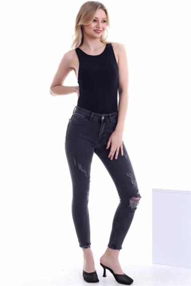 Toptan Siyah Slim Fit Jeans Pantolon