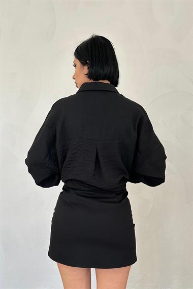 Wholesale Black Stone Embroidered Shirt
