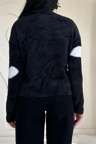 Toptan Siyah Taşlı Triko Kazak