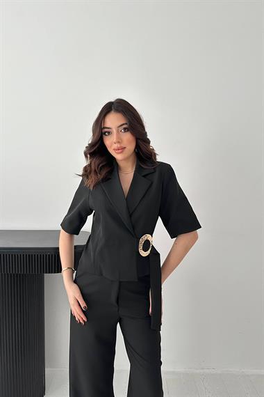 Toptan Siyah Tek Tokalı Ceket Ve Pantolon Takım