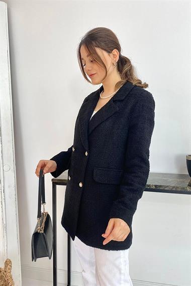 Toptan Siyah Tüvit Ceket