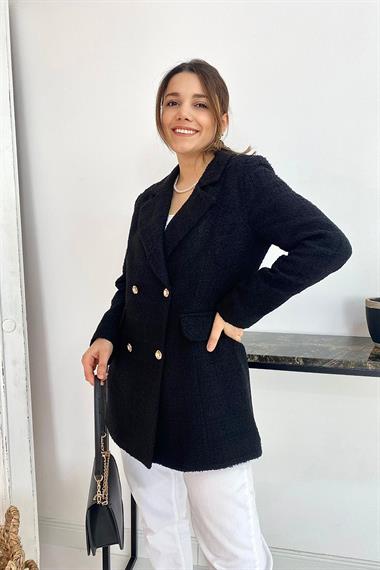 Toptan Siyah Tüvit Ceket