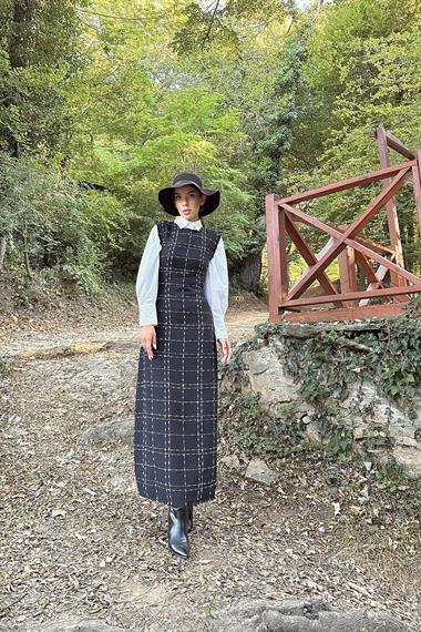 Toptan Siyah Tüvit Jile Elbise