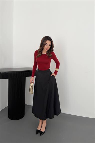 Toptan Siyah Uzun Balon Etek