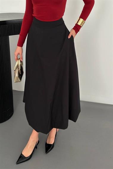 Toptan Siyah Uzun Balon Etek