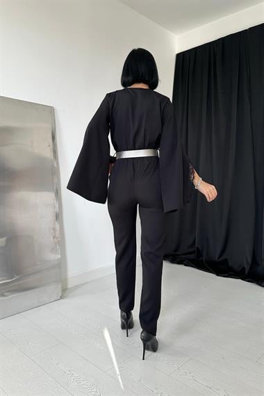 Toptan Siyah Yırtmaçlı Tulum