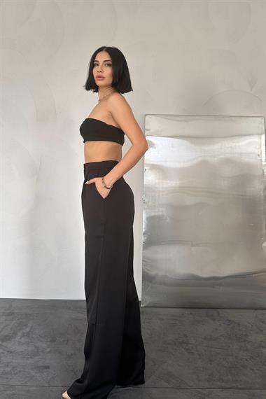 Toptan Siyah Yüksek Bel Pantolon