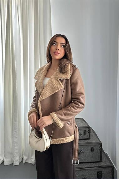Toptan Taba Apoletli Kürklü Ceket