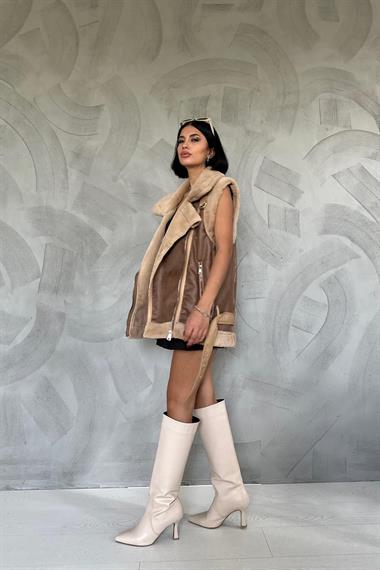 Toptan Taba Kürklü Yelek