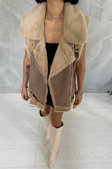 Toptan Taba Kürklü Yelek