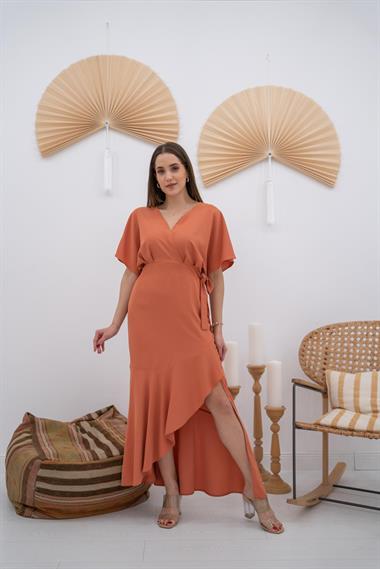 Toptan Taba Kuşak Detaylı Dubai Elbise