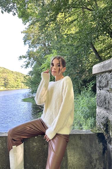 Toptan Taş Baklava Desenli Triko Kazak