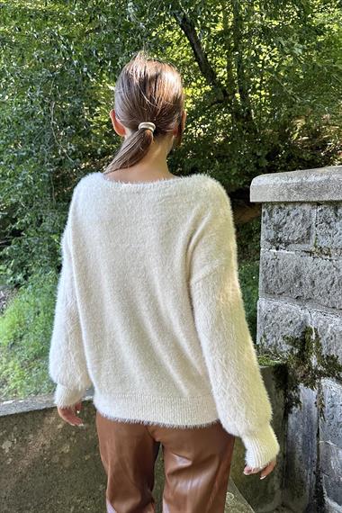 Toptan Taş Baklava Desenli Triko Kazak