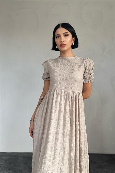 Toptan Taş Gofre Elbise