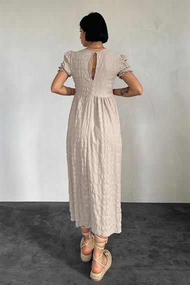 Toptan Taş Gofre Elbise