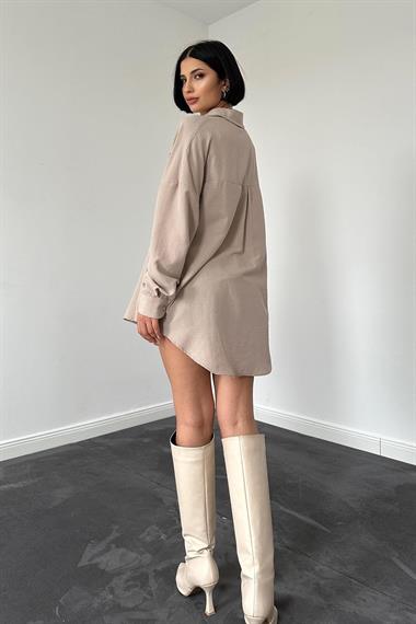 Toptan Taş Klasik Kalıp El İşlemeli Gömlek