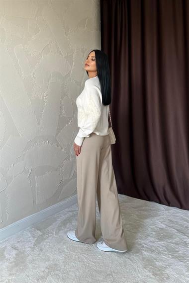 Toptan Taş Zikzak Boncuklu Triko Kazak