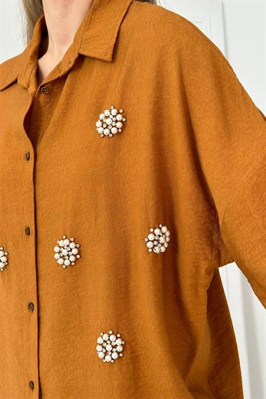 Toptan Vizon 8 Parça Taşlı Gömlek