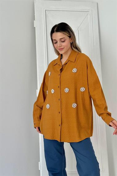 Toptan Vizon 8 Parça Taşlı Gömlek