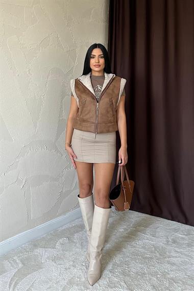 Toptan Vizon Cepli Kısa Yelek
