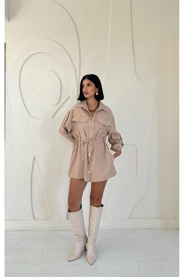 Toptan Vizon Çıtçıtlı Tünelli Gömlek