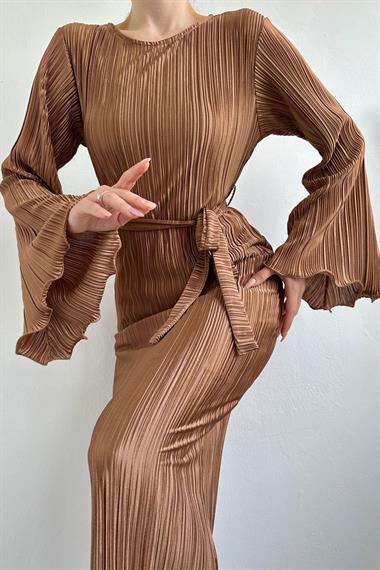 Toptan Vizon İspanyol Kol Piliseli Elbise