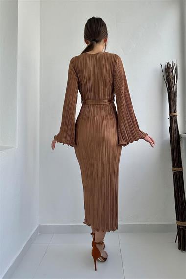 Toptan Vizon İspanyol Kol Piliseli Elbise