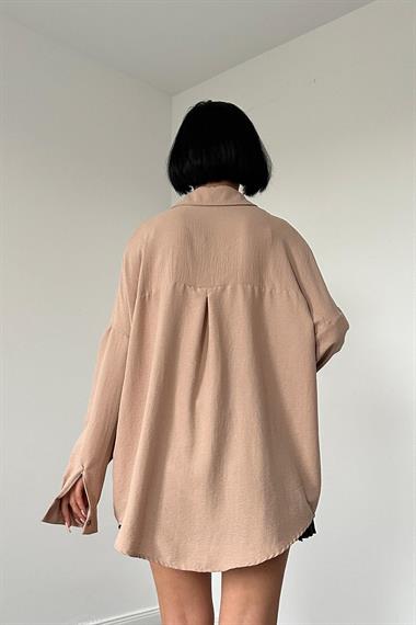 Toptan Vizon Klasik Kalıp El İşlemeli Gömlek