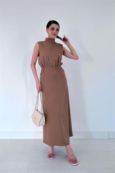 Toptan Vizon Sıfır Kol Elbise