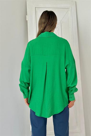 Toptan Yeşil 8 Parça Taşlı Gömlek